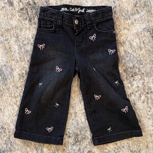 Cat & Jack Black Jeans with Pink Bow Details